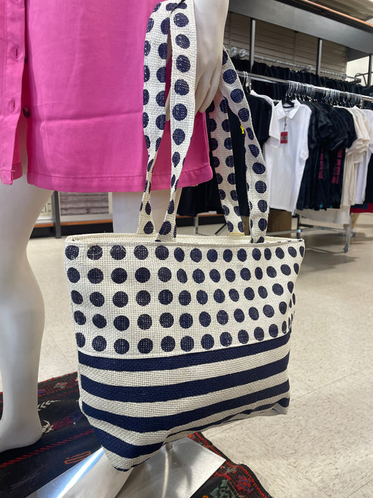 Black&White Beach Bag, Strips and Dots