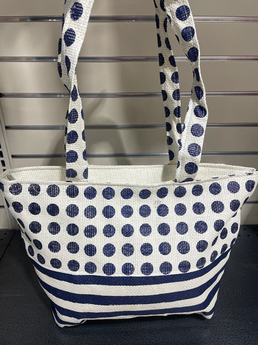 Black&White Beach Bag, Strips and Dots